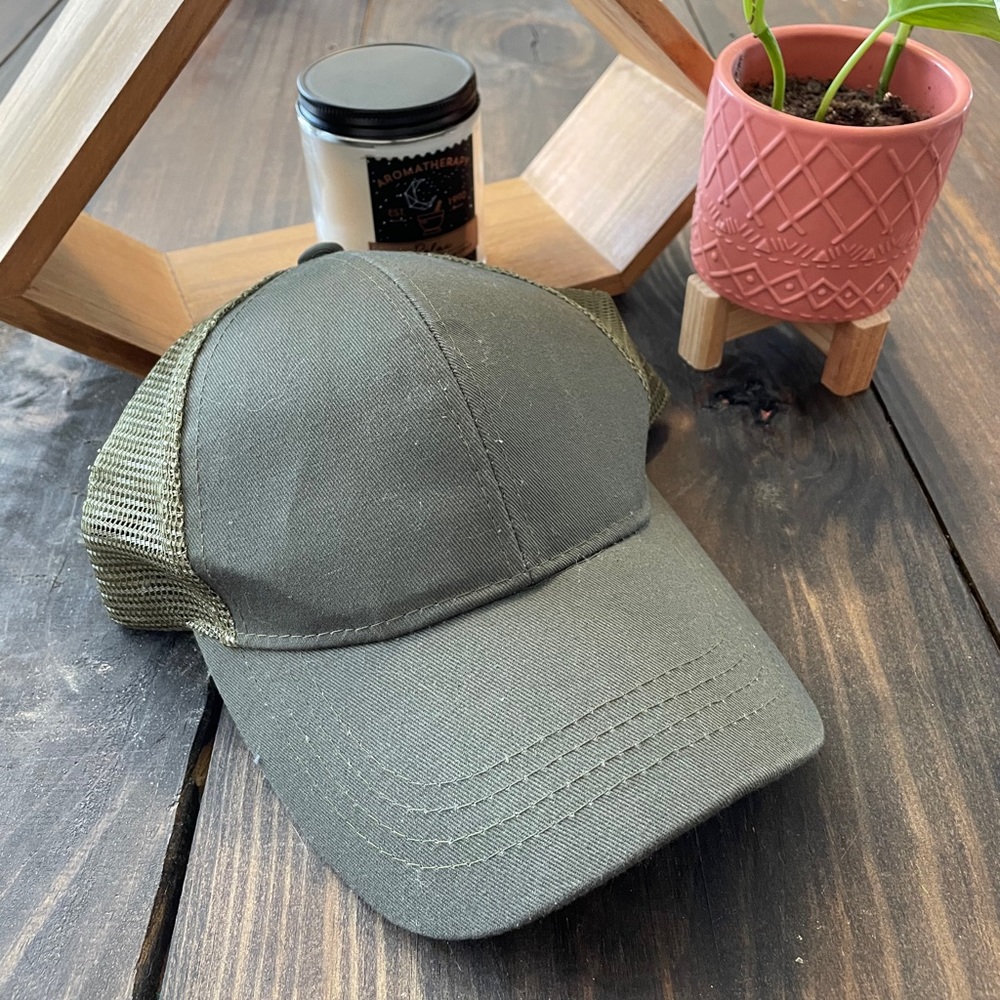 C.C. Trucker Hat with Ponytail Hole
